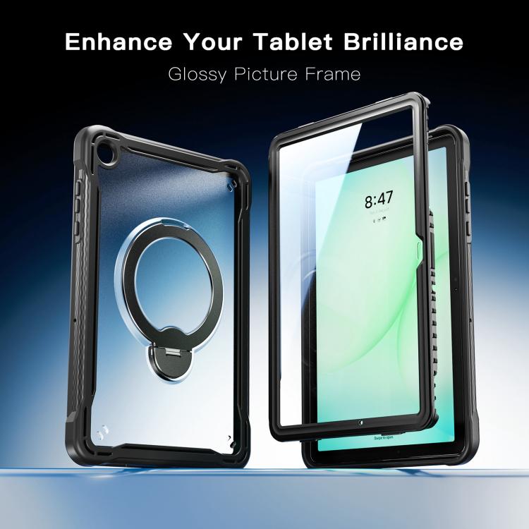 Coque hybride pour tablette Powerful Sailor Metal Holder avec sangle et film de verre, pour Samsung Galaxy A11+, pour Samsung Galaxy A9+
