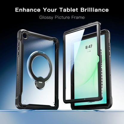 Coque hybride pour tablette Powerful Sailor Metal Holder avec sangle et film de verre, pour Samsung Galaxy A11+, pour Samsung Galaxy A9+