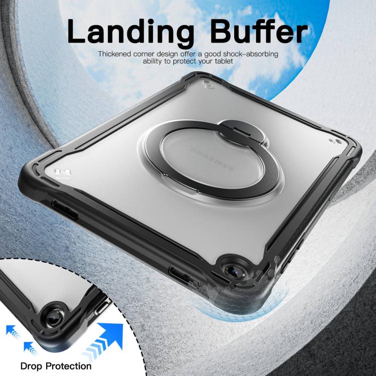 Coque hybride pour tablette Powerful Sailor Metal Holder avec sangle et film de verre, pour Samsung Galaxy A11+, pour Samsung Galaxy A9+