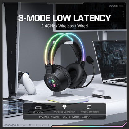 Casque de jeu filaire RVB Bluetooth 2.4G trimode ONIKUMA GT889, GT889