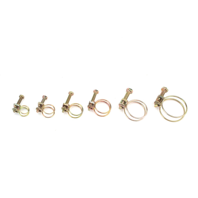 48 PCS Adjustable Color Galvanized Iron Double Wire Hose Clamps, 48 PCS
