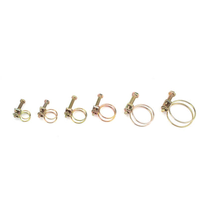 48 PCS Adjustable Color Galvanized Iron Double Wire Hose Clamps, 48 PCS