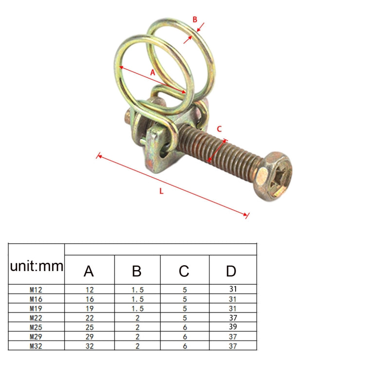 48 PCS Adjustable Color Galvanized Iron Double Wire Hose Clamps, 48 PCS