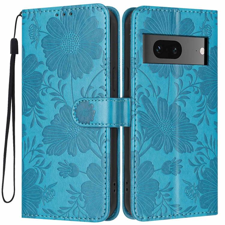 Sunflower Embossed Vegan Leather Phone Case with Small Black Rope, For Google Pixel 10a, For Google Pixel 10 Pro XL, For Google Pixel 10 / 10 Pro, For Google Pixel 9 Pro XL, For Google Pixel 9 / 9 Pro, For Google Pixel 8a, For Google Pixel 8 Pro       ...