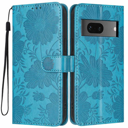 Sunflower Embossed Vegan Leather Phone Case with Small Black Rope, For Google Pixel 10a, For Google Pixel 10 Pro XL, For Google Pixel 10 / 10 Pro, For Google Pixel 9 Pro XL, For Google Pixel 9 / 9 Pro, For Google Pixel 8a, For Google Pixel 8 Pro       ...