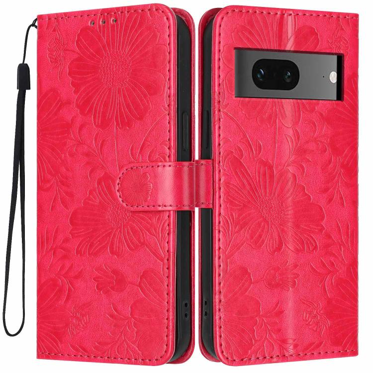 Sunflower Embossed Vegan Leather Phone Case with Small Black Rope, For Google Pixel 10a, For Google Pixel 10 Pro XL, For Google Pixel 10 / 10 Pro, For Google Pixel 9 Pro XL, For Google Pixel 9 / 9 Pro, For Google Pixel 8a, For Google Pixel 8 Pro       ...