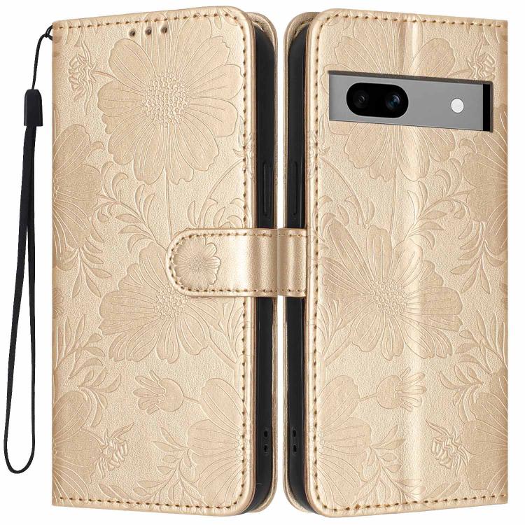 Sunflower Embossed Vegan Leather Phone Case with Small Black Rope, For Google Pixel 10a, For Google Pixel 10 Pro XL, For Google Pixel 10 / 10 Pro, For Google Pixel 9 Pro XL, For Google Pixel 9 / 9 Pro, For Google Pixel 8a, For Google Pixel 8 Pro       ...