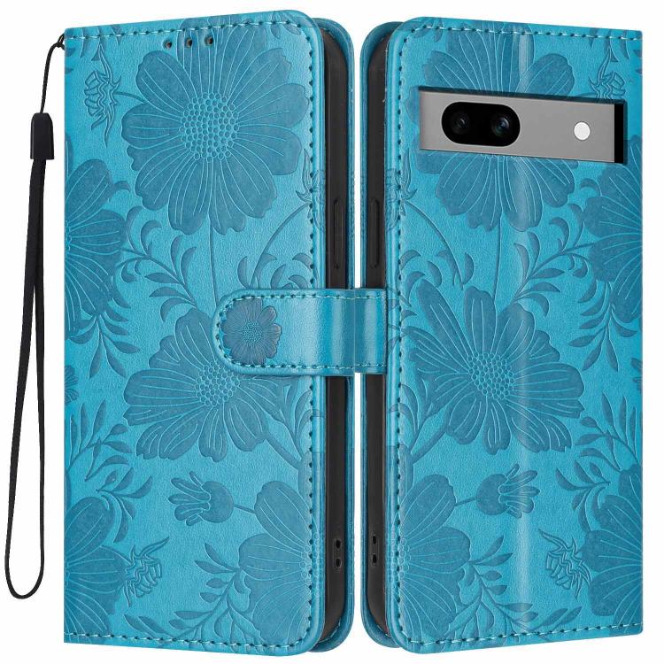 Sunflower Embossed Vegan Leather Phone Case with Small Black Rope, For Google Pixel 10a, For Google Pixel 10 Pro XL, For Google Pixel 10 / 10 Pro, For Google Pixel 9 Pro XL, For Google Pixel 9 / 9 Pro, For Google Pixel 8a, For Google Pixel 8 Pro       ...