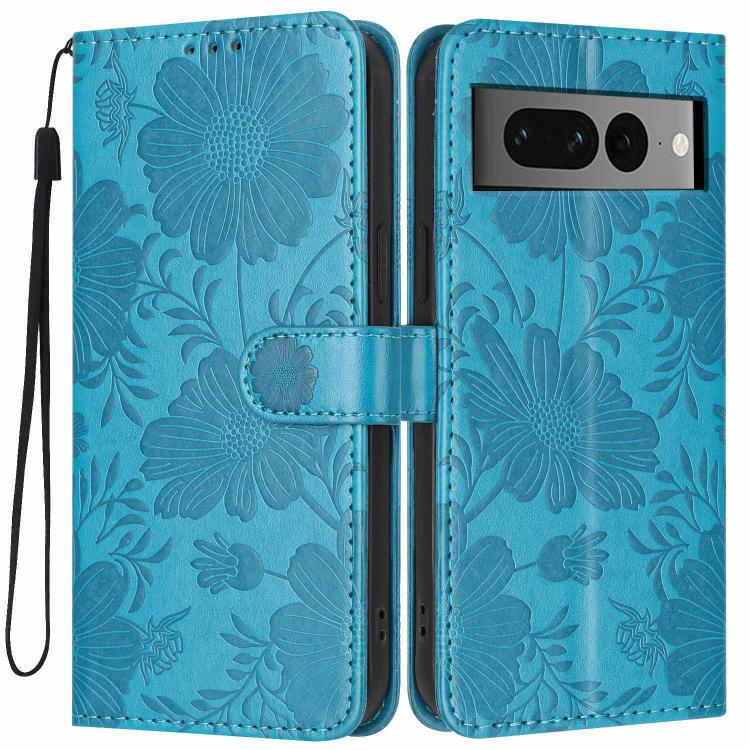 Sunflower Embossed Vegan Leather Phone Case with Small Black Rope, For Google Pixel 10a, For Google Pixel 10 Pro XL, For Google Pixel 10 / 10 Pro, For Google Pixel 9 Pro XL, For Google Pixel 9 / 9 Pro, For Google Pixel 8a, For Google Pixel 8 Pro       ...