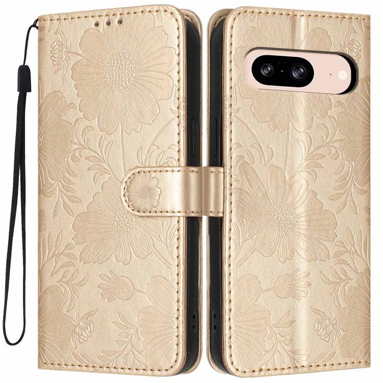 Sunflower Embossed Vegan Leather Phone Case with Small Black Rope, For Google Pixel 10a, For Google Pixel 10 Pro XL, For Google Pixel 10 / 10 Pro, For Google Pixel 9 Pro XL, For Google Pixel 9 / 9 Pro, For Google Pixel 8a, For Google Pixel 8 Pro       ...