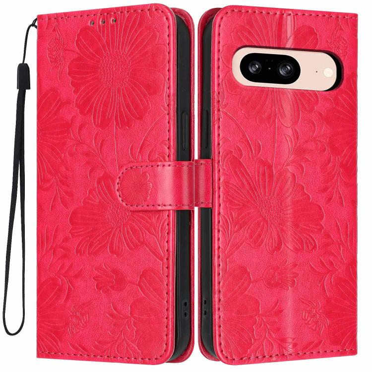 Sunflower Embossed Vegan Leather Phone Case with Small Black Rope, For Google Pixel 10a, For Google Pixel 10 Pro XL, For Google Pixel 10 / 10 Pro, For Google Pixel 9 Pro XL, For Google Pixel 9 / 9 Pro, For Google Pixel 8a, For Google Pixel 8 Pro       ...