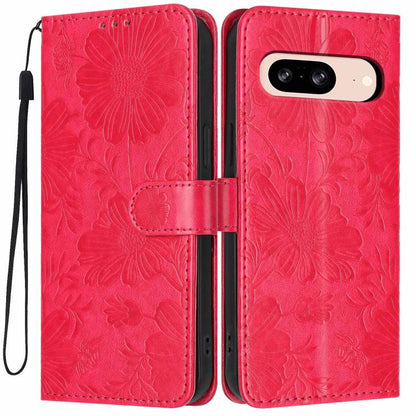 Sunflower Embossed Vegan Leather Phone Case with Small Black Rope, For Google Pixel 10a, For Google Pixel 10 Pro XL, For Google Pixel 10 / 10 Pro, For Google Pixel 9 Pro XL, For Google Pixel 9 / 9 Pro, For Google Pixel 8a, For Google Pixel 8 Pro       ...