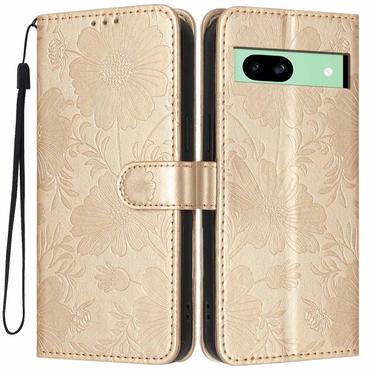 Sunflower Embossed Vegan Leather Phone Case with Small Black Rope, For Google Pixel 10a, For Google Pixel 10 Pro XL, For Google Pixel 10 / 10 Pro, For Google Pixel 9 Pro XL, For Google Pixel 9 / 9 Pro, For Google Pixel 8a, For Google Pixel 8 Pro       ...