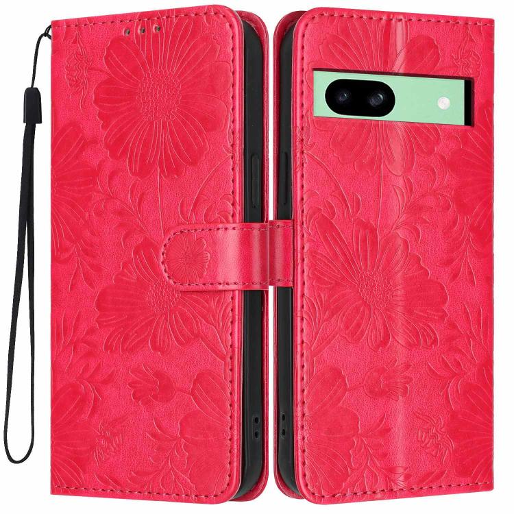 Sunflower Embossed Vegan Leather Phone Case with Small Black Rope, For Google Pixel 10a, For Google Pixel 10 Pro XL, For Google Pixel 10 / 10 Pro, For Google Pixel 9 Pro XL, For Google Pixel 9 / 9 Pro, For Google Pixel 8a, For Google Pixel 8 Pro       ...