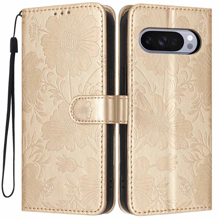 Sunflower Embossed Vegan Leather Phone Case with Small Black Rope, For Google Pixel 10a, For Google Pixel 10 Pro XL, For Google Pixel 10 / 10 Pro, For Google Pixel 9 Pro XL, For Google Pixel 9 / 9 Pro, For Google Pixel 8a, For Google Pixel 8 Pro       ...