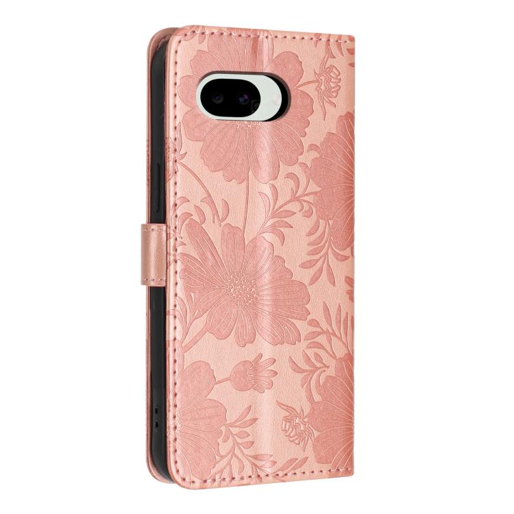 Sunflower Embossed Vegan Leather Phone Case with Small Black Rope, For Google Pixel 10a, For Google Pixel 10 Pro XL, For Google Pixel 10 / 10 Pro, For Google Pixel 9 Pro XL, For Google Pixel 9 / 9 Pro, For Google Pixel 8a, For Google Pixel 8 Pro       ...