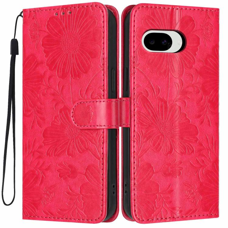 Sunflower Embossed Vegan Leather Phone Case with Small Black Rope, For Google Pixel 10a, For Google Pixel 10 Pro XL, For Google Pixel 10 / 10 Pro, For Google Pixel 9 Pro XL, For Google Pixel 9 / 9 Pro, For Google Pixel 8a, For Google Pixel 8 Pro       ...