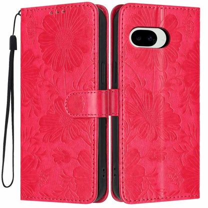 Sunflower Embossed Vegan Leather Phone Case with Small Black Rope, For Google Pixel 10a, For Google Pixel 10 Pro XL, For Google Pixel 10 / 10 Pro, For Google Pixel 9 Pro XL, For Google Pixel 9 / 9 Pro, For Google Pixel 8a, For Google Pixel 8 Pro       ...