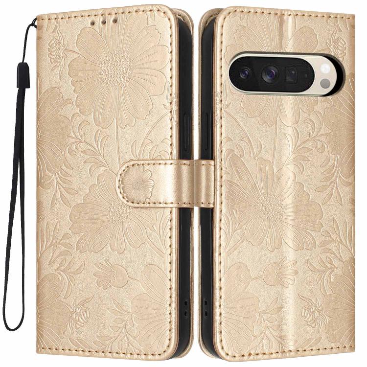 Sunflower Embossed Vegan Leather Phone Case with Small Black Rope, For Google Pixel 10a, For Google Pixel 10 Pro XL, For Google Pixel 10 / 10 Pro, For Google Pixel 9 Pro XL, For Google Pixel 9 / 9 Pro, For Google Pixel 8a, For Google Pixel 8 Pro       ...