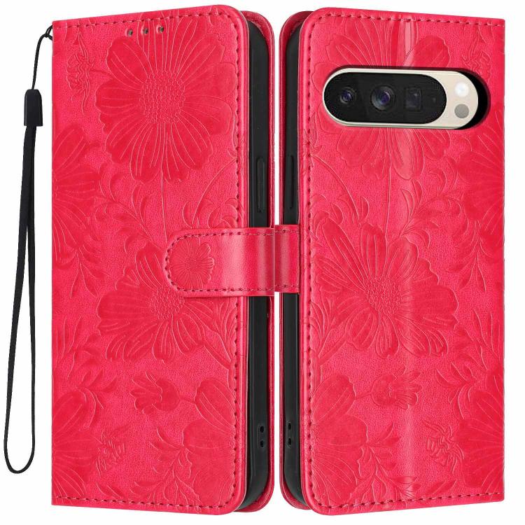 Sunflower Embossed Vegan Leather Phone Case with Small Black Rope, For Google Pixel 10a, For Google Pixel 10 Pro XL, For Google Pixel 10 / 10 Pro, For Google Pixel 9 Pro XL, For Google Pixel 9 / 9 Pro, For Google Pixel 8a, For Google Pixel 8 Pro       ...
