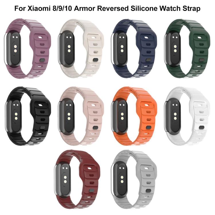 xDfind Armor-Style Reverse Buckle Silicone Watch Band, For Xiaomi Smart Band 11 / 10 / 9 / 8