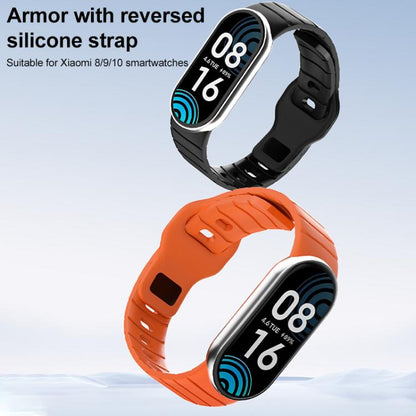 xDfind Armor-Style Reverse Buckle Silicone Watch Band, For Xiaomi Smart Band 11 / 10 / 9 / 8
