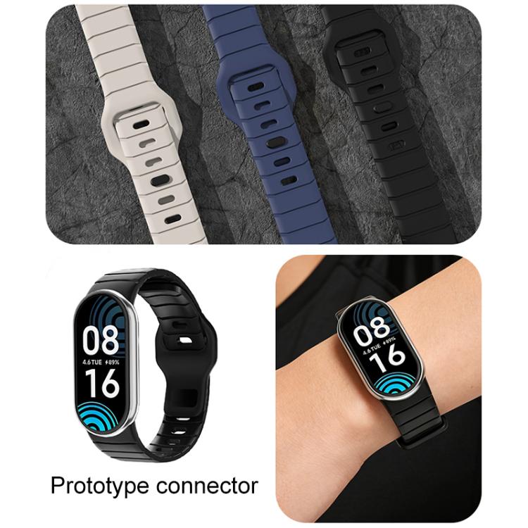 xDfind Armor-Style Reverse Buckle Silicone Watch Band, For Xiaomi Smart Band 11 / 10 / 9 / 8