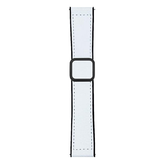xDfind Flat-head Litchi Texture Vegan Leather Magnetic Buckle Watch Band, 18mm, 20mm, 22mm