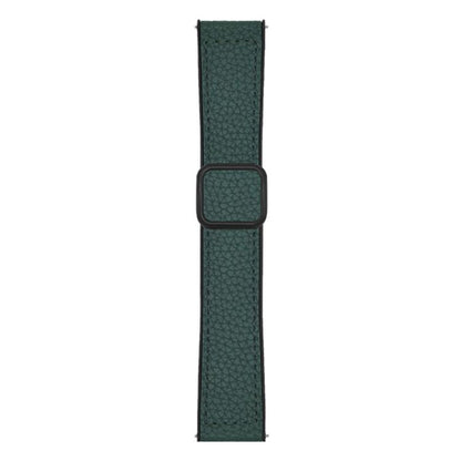 xDfind Flat-head Litchi Texture Vegan Leather Magnetic Buckle Watch Band, 18mm, 20mm, 22mm