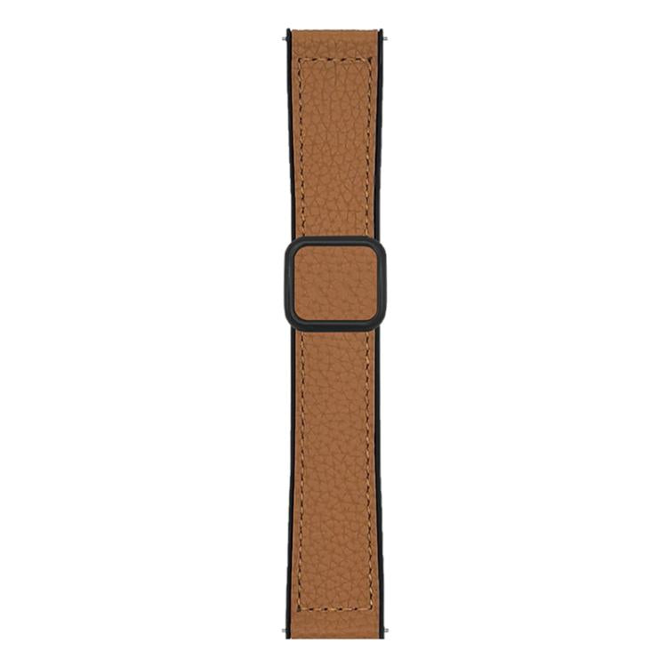 xDfind Flat-head Litchi Texture Vegan Leather Magnetic Buckle Watch Band, 18mm, 20mm, 22mm