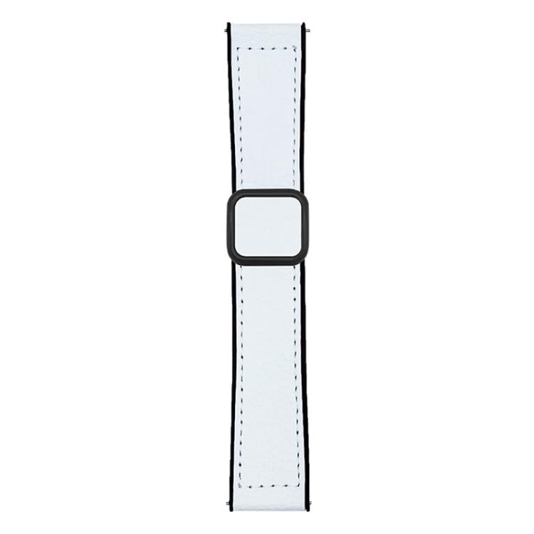 xDfind Flat-head Litchi Texture Vegan Leather Magnetic Buckle Watch Band, 18mm, 20mm, 22mm