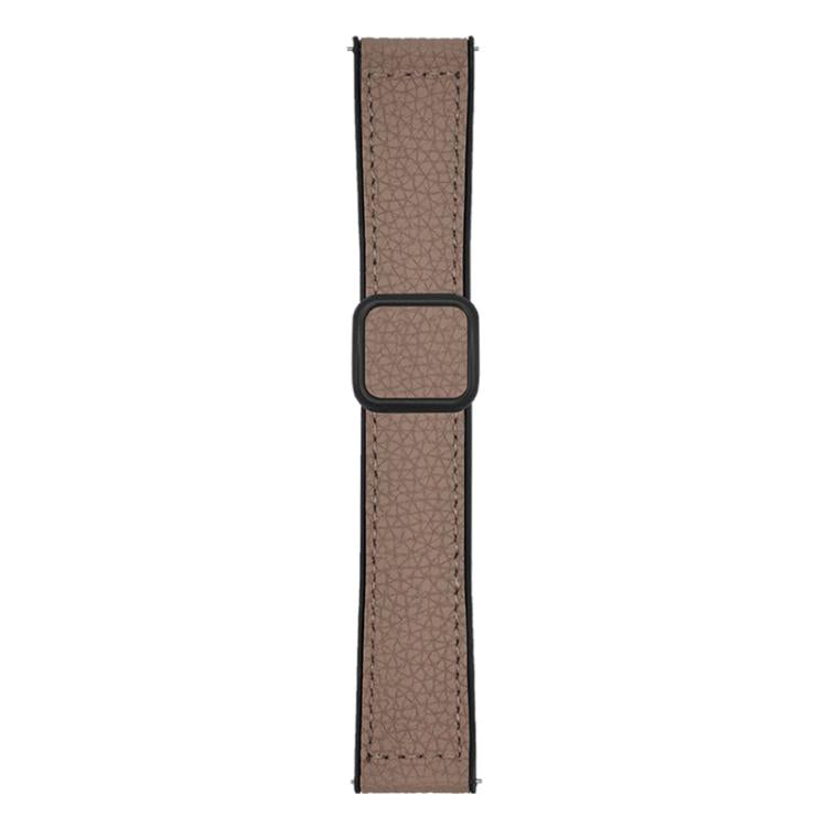 xDfind Flat-head Litchi Texture Vegan Leather Magnetic Buckle Watch Band, 18mm, 20mm, 22mm