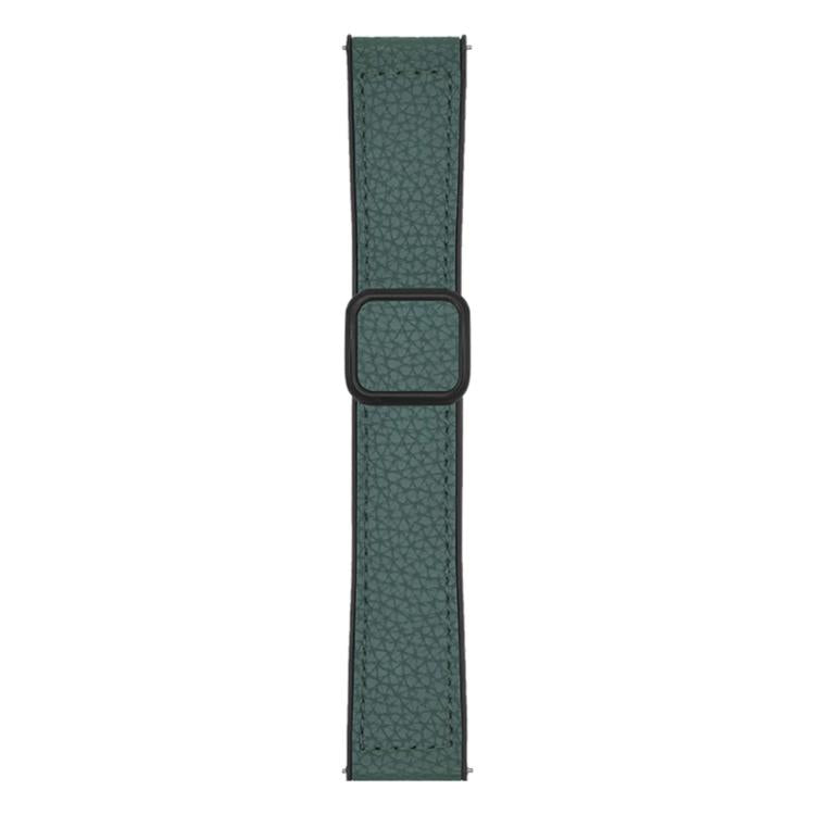 xDfind Flat-head Litchi Texture Vegan Leather Magnetic Buckle Watch Band, 18mm, 20mm, 22mm
