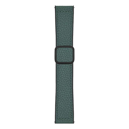 xDfind Flat-head Litchi Texture Vegan Leather Magnetic Buckle Watch Band, 18mm, 20mm, 22mm