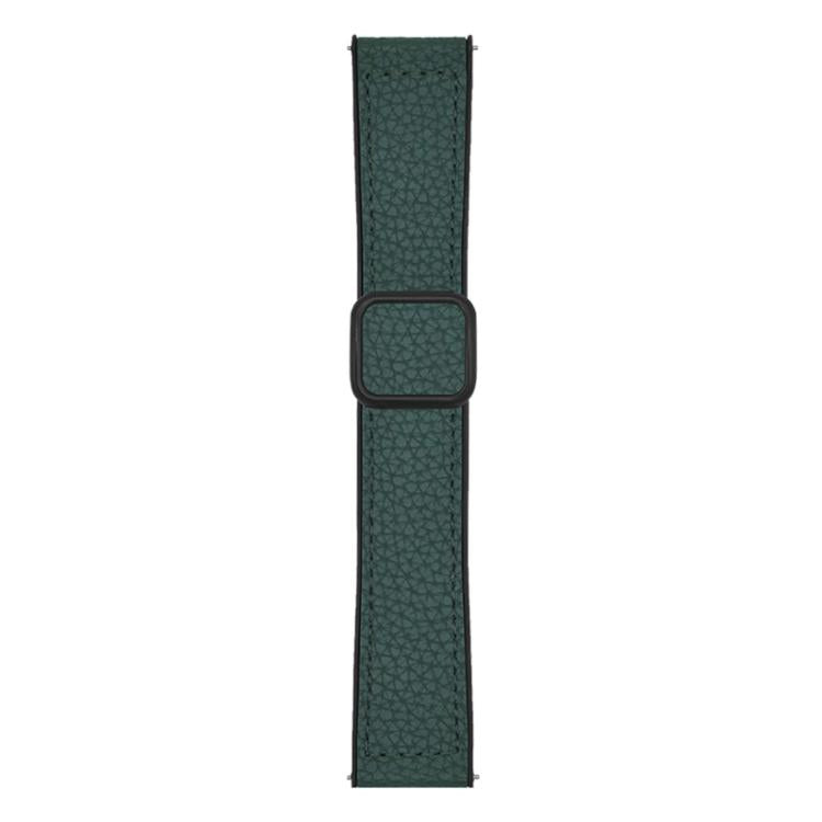 xDfind Flat-head Litchi Texture Vegan Leather Magnetic Buckle Watch Band, 18mm, 20mm, 22mm