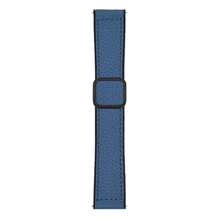 xDfind Flat-head Litchi Texture Vegan Leather Magnetic Buckle Watch Band, 18mm, 20mm, 22mm