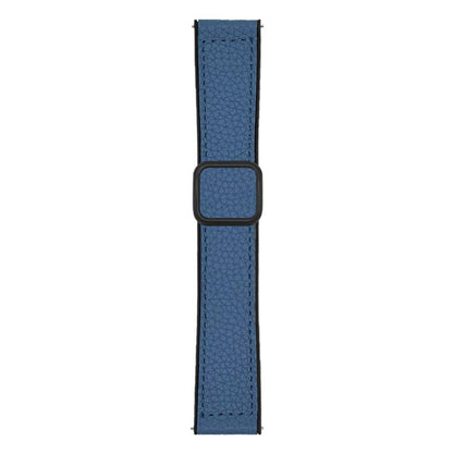 xDfind Flat-head Litchi Texture Vegan Leather Magnetic Buckle Watch Band, 18mm, 20mm, 22mm