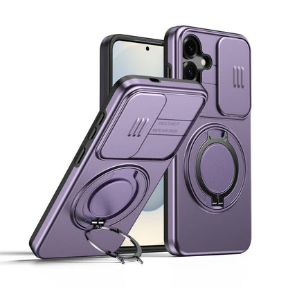 Camera Sliding Shield Magnetic Rotation Holder Phone Case, For Galaxy S26 FE 5G, For Galaxy Z Fold8 Ultra 5G, For Galaxy S26+ 5G, For Galaxy S26 Ultra 5G, For Galaxy S26 5G, For Galaxy S25 FE 5G, For Galaxy S25 / S24 5G, For Galaxy S25+ / S24+ 5G      ...