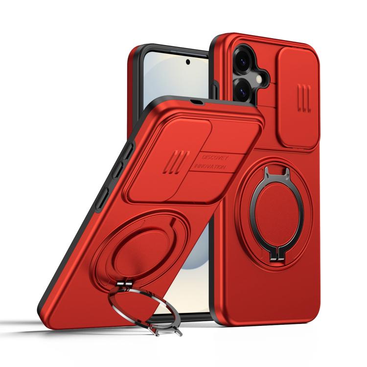 Camera Sliding Shield Magnetic Rotation Holder Phone Case, For Galaxy S26 FE 5G, For Galaxy Z Fold8 Ultra 5G, For Galaxy S26+ 5G, For Galaxy S26 Ultra 5G, For Galaxy S26 5G, For Galaxy S25 FE 5G, For Galaxy S25 / S24 5G, For Galaxy S25+ / S24+ 5G      ...