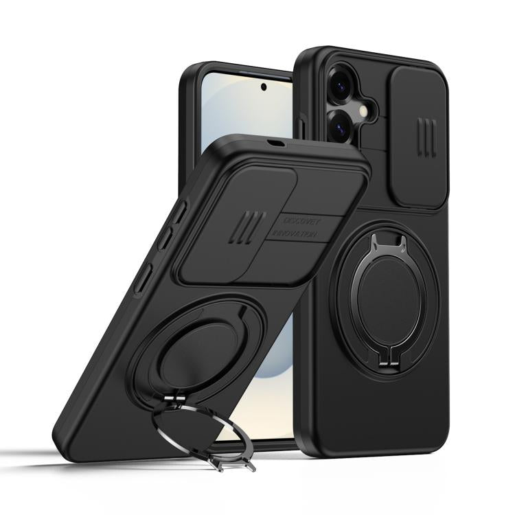 Camera Sliding Shield Magnetic Rotation Holder Phone Case, For Galaxy S26 FE 5G, For Galaxy Z Fold8 Ultra 5G, For Galaxy S26+ 5G, For Galaxy S26 Ultra 5G, For Galaxy S26 5G, For Galaxy S25 FE 5G, For Galaxy S25 / S24 5G, For Galaxy S25+ / S24+ 5G      ...
