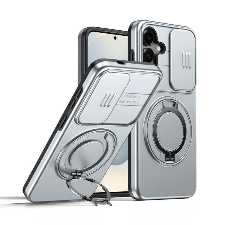 Camera Sliding Shield Magnetic Rotation Holder Phone Case, For Galaxy S26 FE 5G, For Galaxy Z Fold8 Ultra 5G, For Galaxy S26+ 5G, For Galaxy S26 Ultra 5G, For Galaxy S26 5G, For Galaxy S25 FE 5G, For Galaxy S25 / S24 5G, For Galaxy S25+ / S24+ 5G      ...