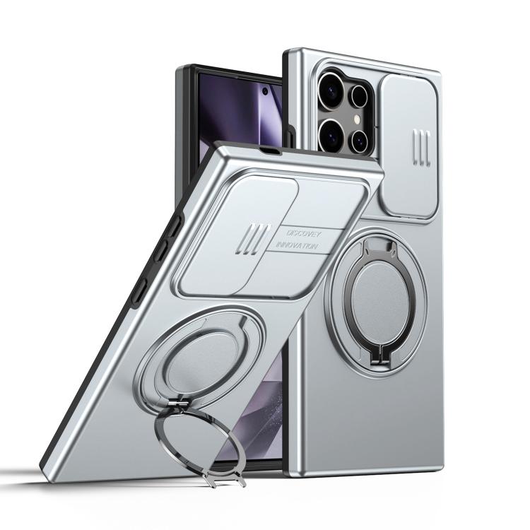 Camera Sliding Shield Magnetic Rotation Holder Phone Case, For Galaxy S26 FE 5G, For Galaxy Z Fold8 Ultra 5G, For Galaxy S26+ 5G, For Galaxy S26 Ultra 5G, For Galaxy S26 5G, For Galaxy S25 FE 5G, For Galaxy S25 / S24 5G, For Galaxy S25+ / S24+ 5G      ...