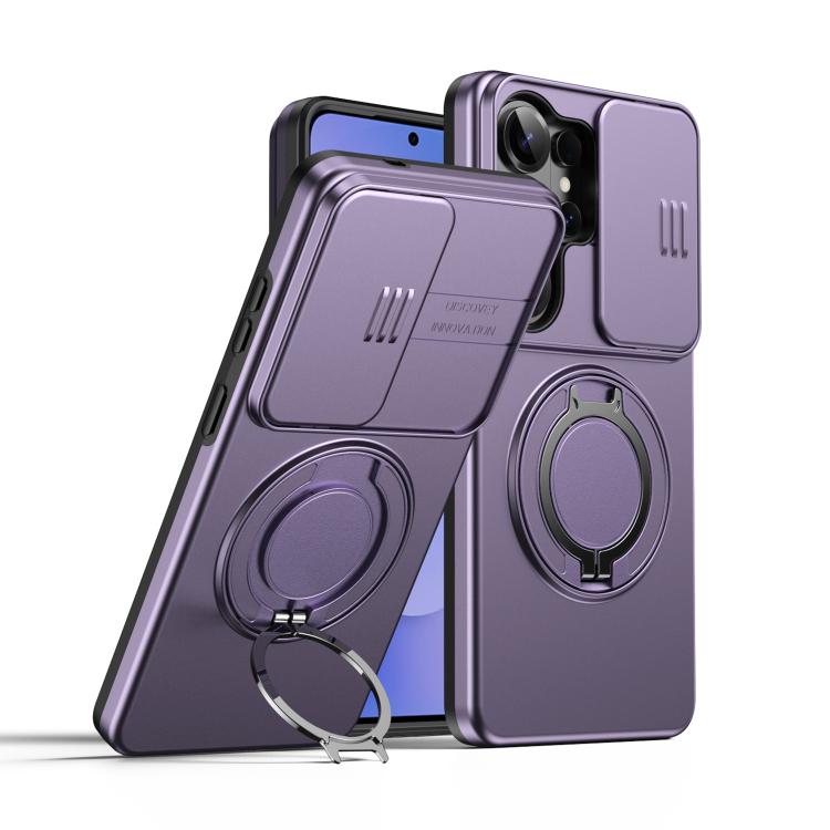 Camera Sliding Shield Magnetic Rotation Holder Phone Case, For Galaxy S26 FE 5G, For Galaxy Z Fold8 Ultra 5G, For Galaxy S26+ 5G, For Galaxy S26 Ultra 5G, For Galaxy S26 5G, For Galaxy S25 FE 5G, For Galaxy S25 / S24 5G, For Galaxy S25+ / S24+ 5G      ...