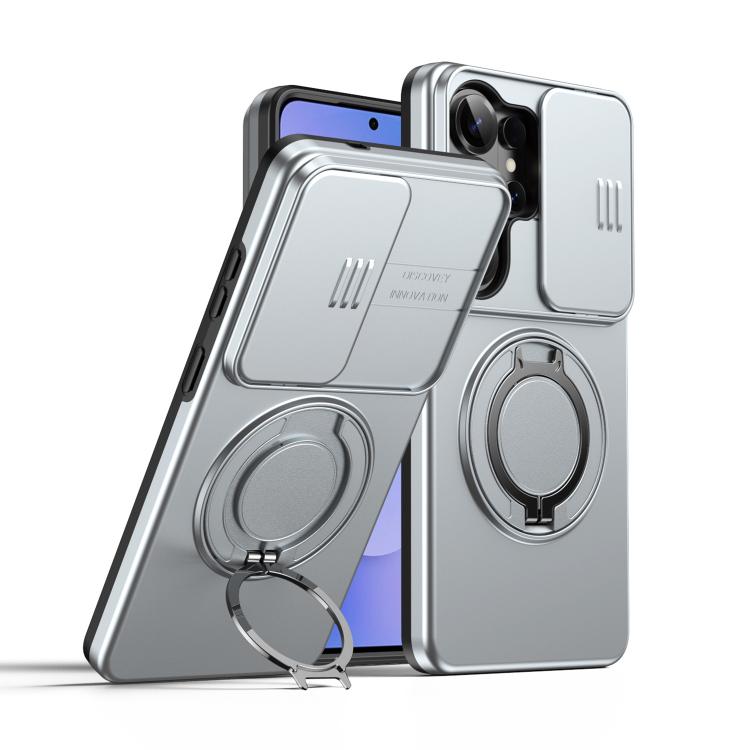 Camera Sliding Shield Magnetic Rotation Holder Phone Case, For Galaxy S26 FE 5G, For Galaxy Z Fold8 Ultra 5G, For Galaxy S26+ 5G, For Galaxy S26 Ultra 5G, For Galaxy S26 5G, For Galaxy S25 FE 5G, For Galaxy S25 / S24 5G, For Galaxy S25+ / S24+ 5G      ...