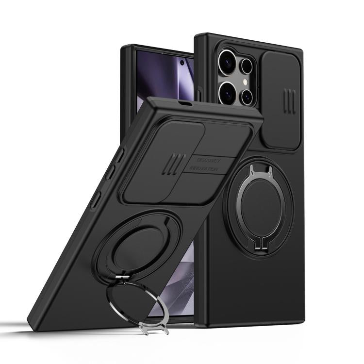 Camera Sliding Shield Magnetic Rotation Holder Phone Case, For Galaxy S26 FE 5G, For Galaxy Z Fold8 Ultra 5G, For Galaxy S26+ 5G, For Galaxy S26 Ultra 5G, For Galaxy S26 5G, For Galaxy S25 FE 5G, For Galaxy S25 / S24 5G, For Galaxy S25+ / S24+ 5G      ...