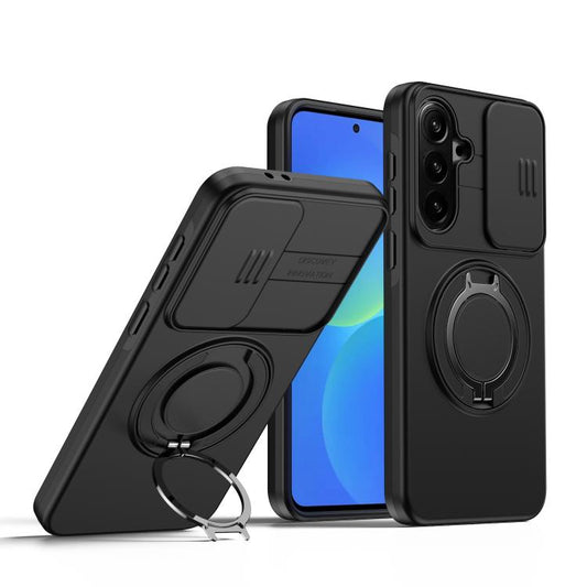 Camera Sliding Shield Magnetic Rotation Holder Phone Case, For Galaxy S26 FE 5G, For Galaxy Z Fold8 Ultra 5G, For Galaxy S26+ 5G, For Galaxy S26 Ultra 5G, For Galaxy S26 5G, For Galaxy S25 FE 5G, For Galaxy S25 / S24 5G, For Galaxy S25+ / S24+ 5G