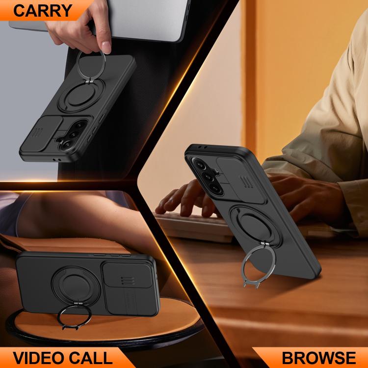 Camera Sliding Shield Magnetic Rotation Holder Phone Case, For Galaxy S26 FE 5G, For Galaxy Z Fold8 Ultra 5G, For Galaxy S26+ 5G, For Galaxy S26 Ultra 5G, For Galaxy S26 5G, For Galaxy S25 FE 5G, For Galaxy S25 / S24 5G, For Galaxy S25+ / S24+ 5G      ...