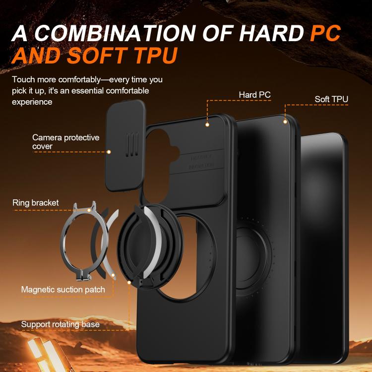Camera Sliding Shield Magnetic Rotation Holder Phone Case, For Galaxy S26 FE 5G, For Galaxy Z Fold8 Ultra 5G, For Galaxy S26+ 5G, For Galaxy S26 Ultra 5G, For Galaxy S26 5G, For Galaxy S25 FE 5G, For Galaxy S25 / S24 5G, For Galaxy S25+ / S24+ 5G      ...