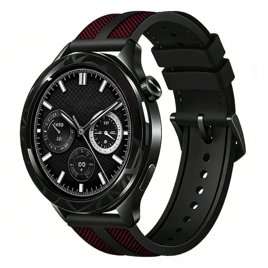 xDfind Flame Hybrid Nylon Braid Silicone Watch Band, 22mm