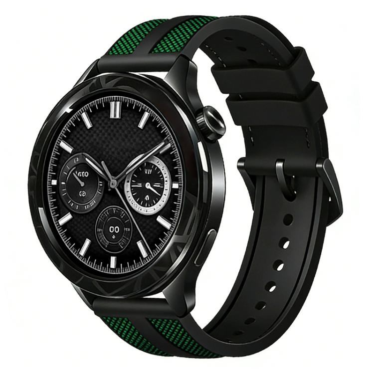 xDfind Flame Hybrid Nylon Braid Silicone Watch Band, 22mm